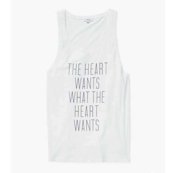 Aritzia Talula Heart Wants Tank Top White - Picture 1 of 4